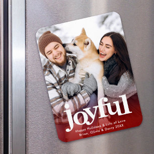Magnet Flexible Photo Joyeuse Typographie Gras Noël Minimaliste