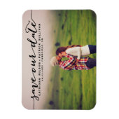 Magnet Flexible Photo manuscrite noire Enregistrer notre date (Vertical)