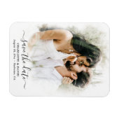 Magnet Flexible Photo Mariage Moderne Enregistrer La Date (Horizontal)