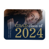 Magnet Flexible Photo Marine Gold 2023 Faire-part de graduation (Horizontal)