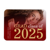 Magnet Flexible Photo Maroon Gold 2025 Faire-part de graduation (Horizontal)