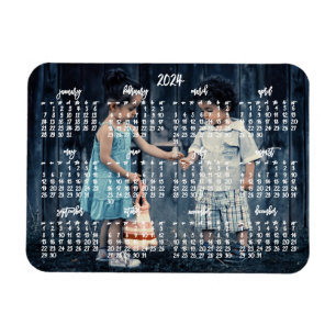 Magnet Flexible Photo mignonne 2024 Magnétique Calendrier 3x4