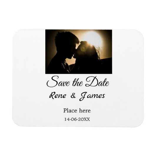 Magnet Flexible Photo minimale blanche élégante classique save the (Horizontal)