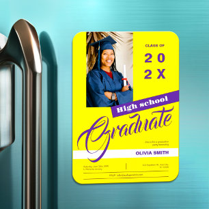 Magnet Flexible Photo Minimaliste Moderne Lycée Graduation