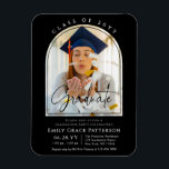 Magnet Flexible Photo Modern Arch Graduate Script Graduate Party<br><div class="desc">Photo Modern Arch Graduate Script Graduation Party Invitation Magnet présente votre photo préférée de votre diplômé avec le texte "Graduate" dans élégant script de calligraphie moderne. Simple,  élégant et classe. Créé par ©2025 Evco Studio www.zazzle.com/store/evcostudio</div>