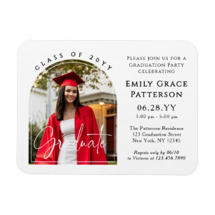 Magnet Flexible Photo Modern Arch Graduate Script Graduate Party
