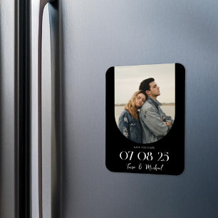 Magnet Flexible Photo moderne Boho Arch noir blanc Enregistrer la 