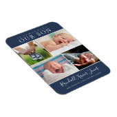 Magnet Flexible Photo moderne Collage bébé garçon Faire-part bleu (Côté Droit)