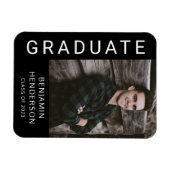 Magnet Flexible Photo Moderne de diplôme de garçon (Horizontal)