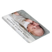 Magnet Flexible Photo moderne Nom bébé Stat Nouveau-né réfrigérate (Côté Droit)