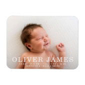 Magnet Flexible Photo moderne simple | FAIRE-PART DE NAISSANCE (Horizontal)