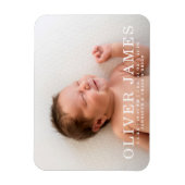 Magnet Flexible Photo moderne simple | FAIRE-PART DE NAISSANCE (Vertical)