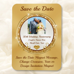 Magnet Flexible Photo Personnalisé, 50e Anniversaire de Mariage, C