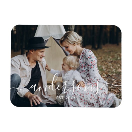 Magnet Flexible Photo personnalisée avec nom de famille et année d (Horizontal)