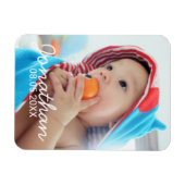 Magnet Flexible Photo personnalisée avec nom et date (Horizontal)