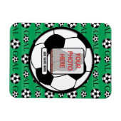 Magnet Flexible Photo personnalisée et nom balle de soccer (Horizontal)