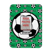 Magnet Flexible Photo personnalisée et nom balle de soccer (Vertical)