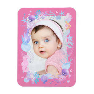 Magnet Flexible Photo Personnalisée Petite Fille Sous La Mer Rose