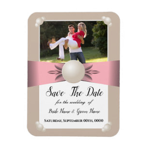 Magnet Flexible Photo Ribbon Blush & Tan Pearl Sauver La Date