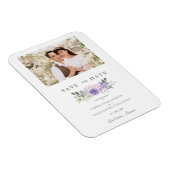 Magnet Flexible Photo Romantique aux tons violets Roses Mariage de (Côté Droit)