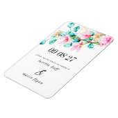 Magnet Flexible Photo rose florale Enregistrer la date (Côté Gauche)