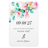 Magnet Flexible Photo rose florale Enregistrer la date (Vertical)