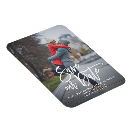 Magnet Flexible Photo Rustique Lettrage à la main Enregistrer notr (Côté Droit)