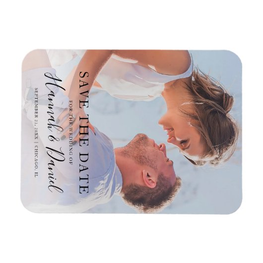 Magnet Flexible Photo Save the Date Simple Modern Script (Horizontal)