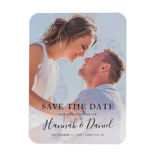 Magnet Flexible Photo Save the Date Simple Modern Script (Vertical)