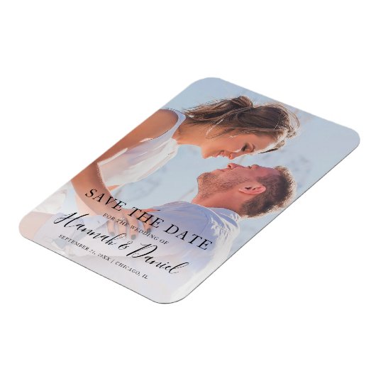 Magnet Flexible Photo Save the Date Simple Modern Script (Côté Gauche)