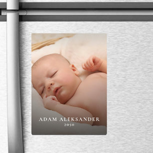 Magnet Flexible Photo Simple Bébé Nouveau-Né Texte Cadeau Personna