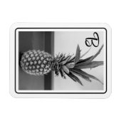 Magnet Flexible Photo simple d'un ananas avec une initiale unique (Horizontal)