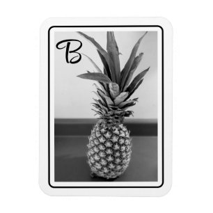 Magnet Flexible Photo simple d'un ananas avec une initiale unique