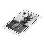 Magnet Flexible Photo simple d'un ananas avec une initiale unique (Côté Gauche)