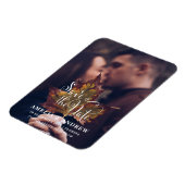 Magnet Flexible Photo simple en noir et blanc Enregistrer la date (Côté Gauche)