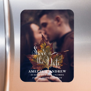 Magnet Flexible Photo simple en noir et blanc Enregistrer la date