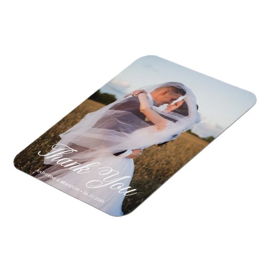 Magnet Flexible Photo simple Mariage Ajouter le nom et la date Mer (Côté Gauche)
