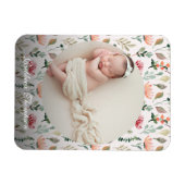 Magnet Flexible Photo & Simple White Text Unique Modern Keepsake  (Horizontal)