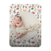 Magnet Flexible Photo & Simple White Text Unique Modern Keepsake  (Vertical)