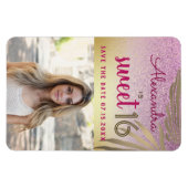 Magnet Flexible Photo Sweet 16 Save The Date Tropical Palm Tree (Horizontal)