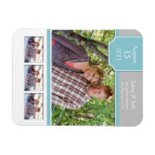 Magnet Flexible Photo turquoise et gris Enregistrer l'aimant Date (Horizontal)