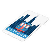 Magnet Flexible Photo Vintage voyage de Chicago Skyline (Côté Gauche)