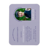 Magnet Flexible Photo violet moderne Invitation de la fête de grad (Vertical)