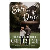 Magnet Flexible Photo Wedding Enregistrer l'aimant Date | Faux Vel (Vertical)