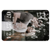 Magnet Flexible Photo Wedding Enregistrer l'aimant Date | Faux Vel (Horizontal)