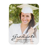 Magnet Flexible Photo White Black Script Grad Faire-part 2025 (Vertical)