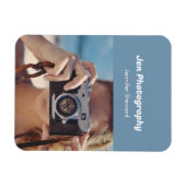 Magnet Flexible Photographe bleu sur mesure (Horizontal)