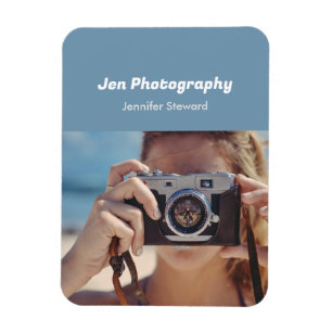 Magnet Flexible Photographe bleu sur mesure