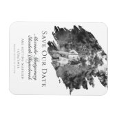 Magnet Flexible Photographie de brosse moderne Enregistrer la date (Horizontal)