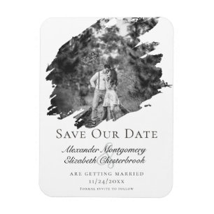 Magnet Flexible Photographie de brosse moderne Enregistrer la date
